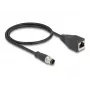 DeLOCK M12 adapterio kabelis D-koduotas 4 kontaktų kištukas į RJ45 lizdą 50 cm