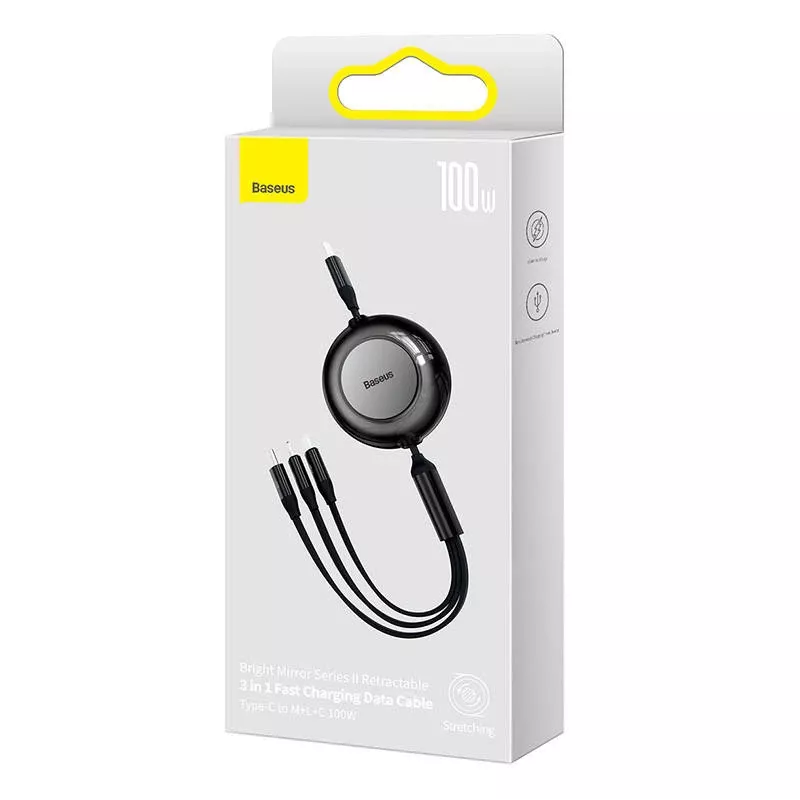 USB kabelis Baseus CAMJ010201 1,1 m USB 3.2 Gen 1 USB-C Micro USB-A Lightning juodas