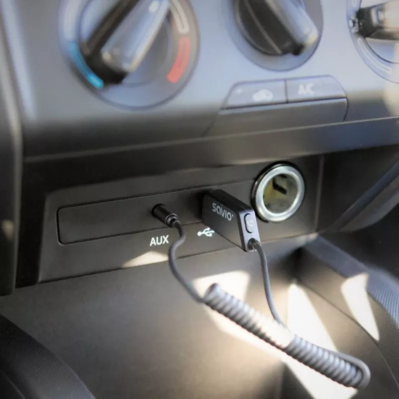 Savio TR-16 siųstuvas AUX adapteris su laisvų rankų funkcija, Bluetooth 5.3, Google Assistant/Siri