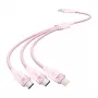 USB 2.0 A į 3-in-1 3A laidas Vention CTPPG 1.5M rožinis