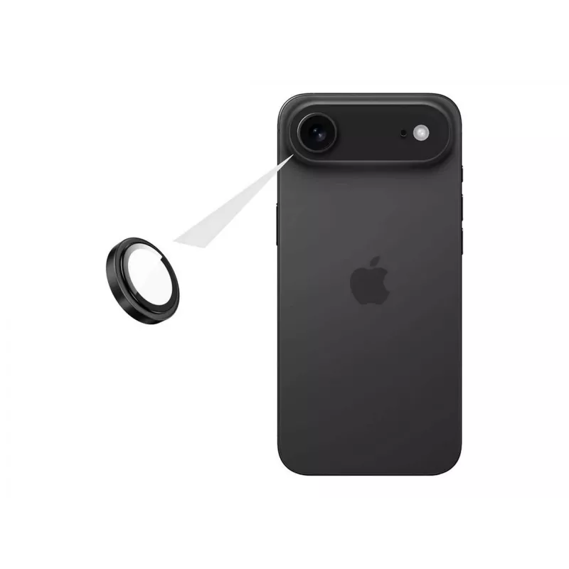 Kameros stiklas, skirtas Apple iPhone 17 Air — FIXED keičiamasis objektyvo dangtelis, juodas, tiesioginio pritaikymo