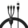 USB Laidas Baseus CASS030101 1.2m USB A/USB C USB C/Micro-USB B/Lightning Juodas