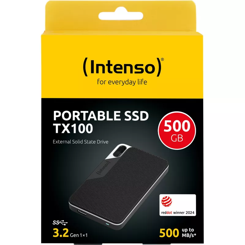 SSD diskas Intenso 500 GB išorinis USB Type-C 3.2 Gen 1 TX100