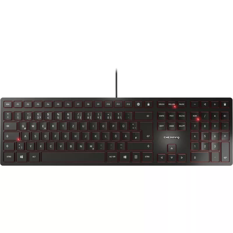 CHERRY KC 6000 Slim klaviatūra universali USB QWERTZ vokiška juoda