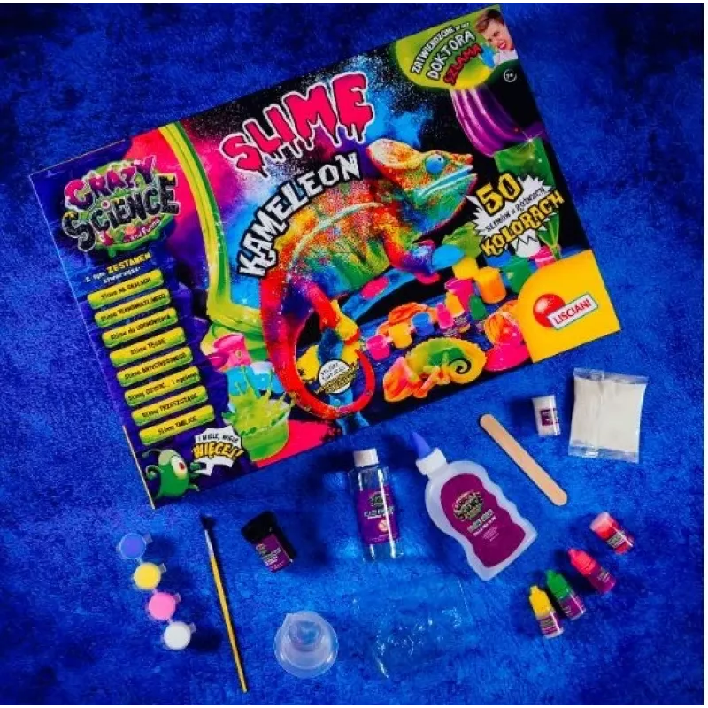Liscianigiochi Science Kit Crazy Science Slime Chameleon 304-PL89246 – edukacinis gleivių eksperimentų rinkinys
