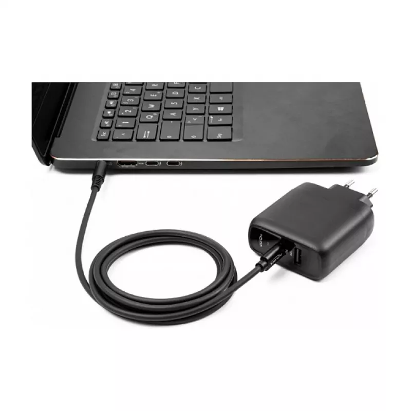 DeLOCK nešiojamojo kompiuterio įkrovimo laidas USB Type-C kištukas į Dell 4,5 x 3,0 mm kištuką 1,5 m 20 V