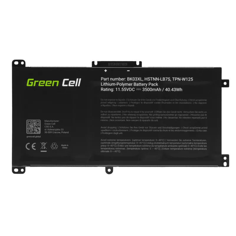 GREEN CELL baterija BK03XL, skirta HP Pavilion x360 14-BA 14-BA015NW 14-BA022NW 14-BA024NW 14-BA102NW 14-BA104NW
