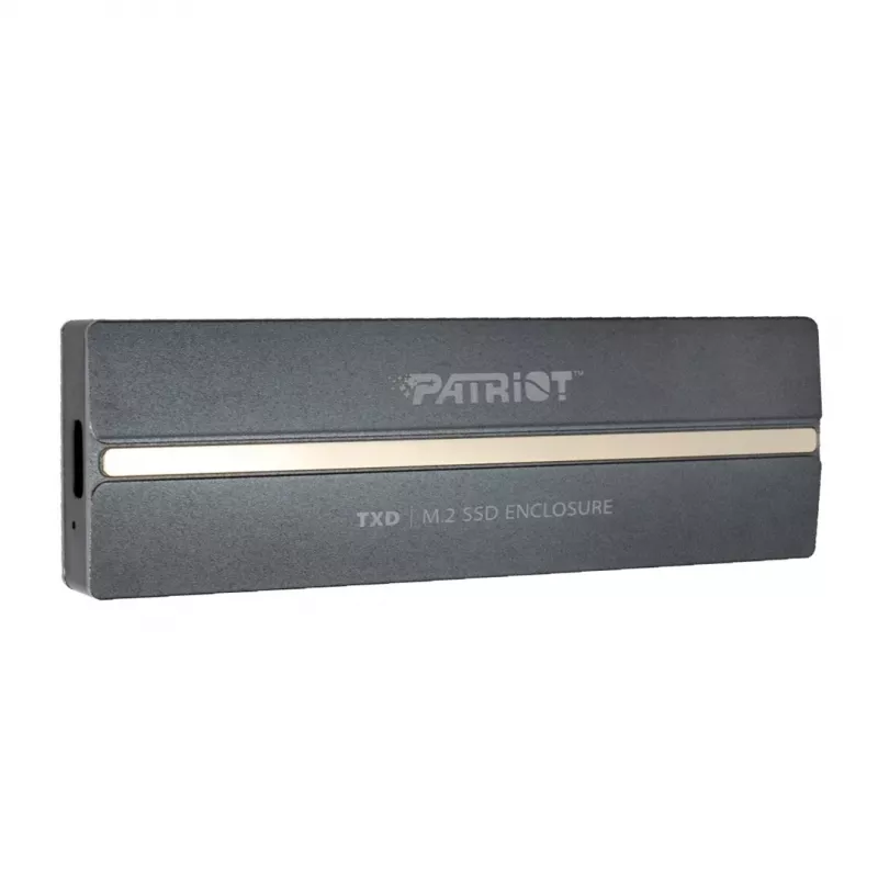 Išorinis NVMe M.2 PCIe SSD korpusas PATRIOT PV810UPNGM — USB-C 3.2 Gen 2, palaiko 2230/2242/2260/2280, iki 8 TB, aliuminis, pilkas