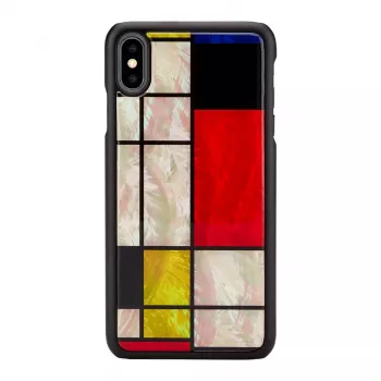 iKins išmaniojo telefono dėklas, skirtas iPhone XS Max, Mondrian Juoda – apsauginis dėklas, kietas apvalkalas