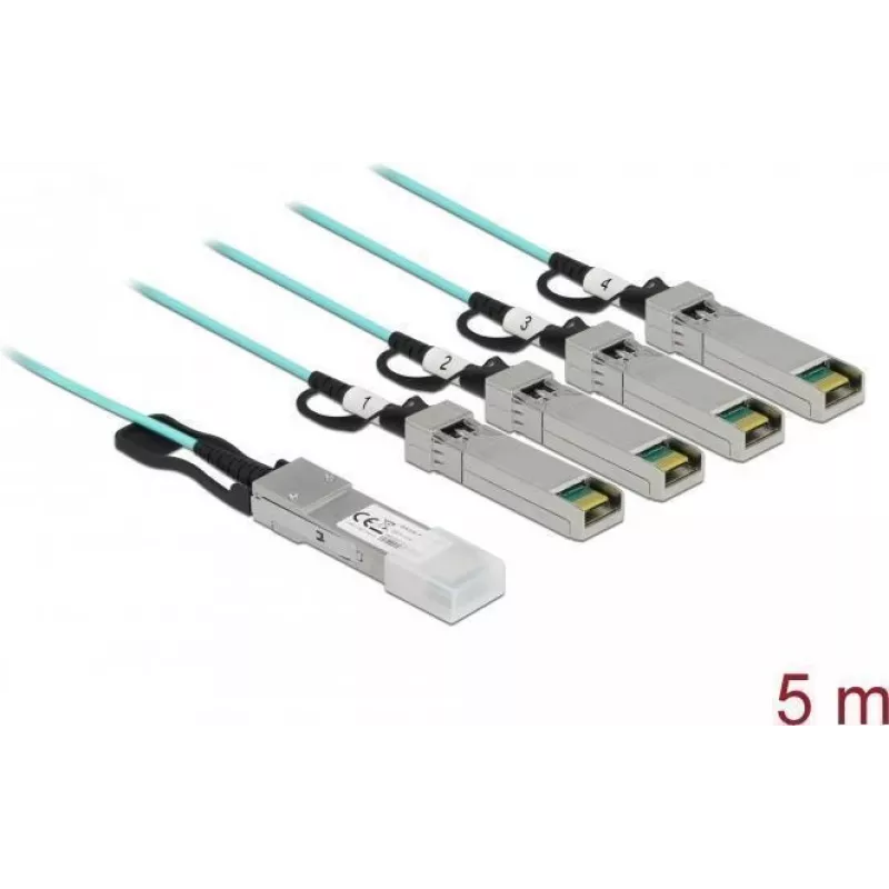 Aktyvus optinis kabelis QSFP+ į 4 x SFP+ 5 m DeLOCK 84069