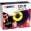 EMTEC Vinyl Look - 10 x CD-R - 700 MB (80 min.) 52x - mėlyna, geltona, alyvinė, žalia, rožinė - plonas jewel dėklas