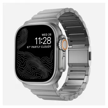 NOMAD Titanium Band for Apple Watch 46mm/49mm Sidabrinė