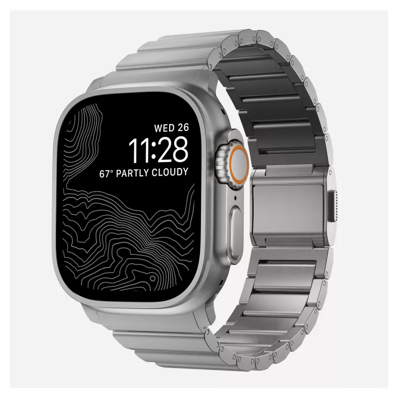 NOMAD Titanium Band for Apple Watch 46mm/49mm Sidabrinė