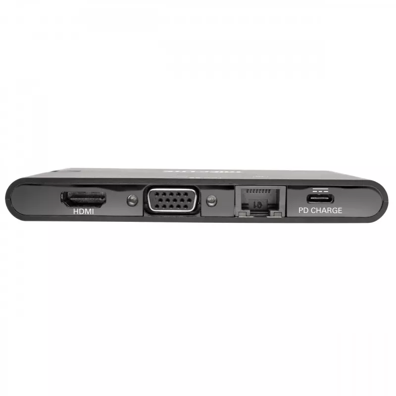 USB-C dokas - 4K HDMI, VGA, USB 3.2 Gen 1, USB-A/C šakotuvas, Gigabit Ethernet, atminties kortelių lizdai, 100W PD įkrovimas
