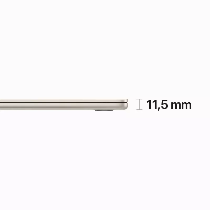 Apple MacBook Air - M2 - M2 10-core GPU - 8GB RAM - 256GB SSD - 38,91 cm (15,3) IPS 2880 x 1864 (WQXGA+) - Wi-Fi 6, Bluetooth - Starlight - klaviatūra: vokiška (MQKU3D/A)