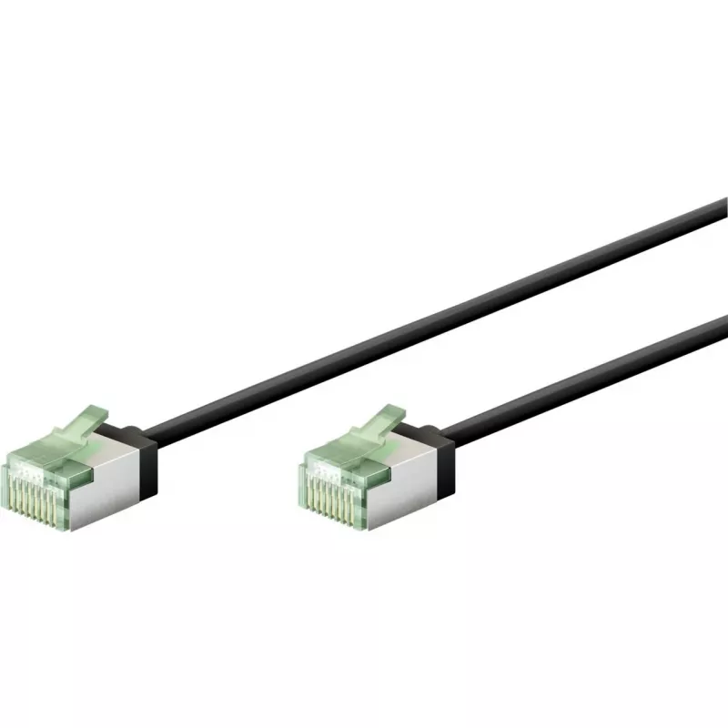 Goobay Ultra-Flexible CAT 8.1 komutacinis kabelis plonas U/FTP Juoda - extra-short plug 99.9% (74353)