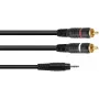Garso adapterio kabelis Omnitronic 3,5 mm lizdas į 2×RCA, 1 m