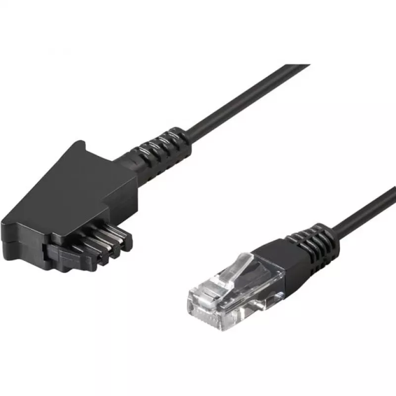 Wentronic Goobay – telefono kabelis – TAE-F (M) – RJ-45 (M) – 15 m – juodas (51236)