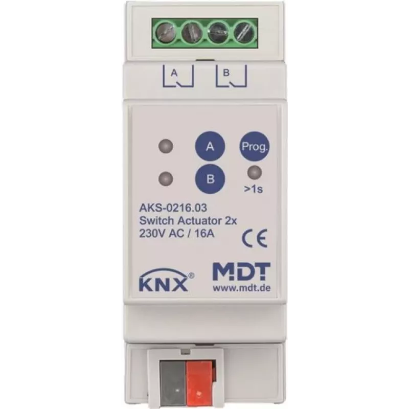 MDT technologies perjungimo pavara 2 kanalų 2TE REG, 16A, 230V AC AKS-0216.03 (AKS-0216.03)