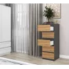 Komoda Top e Shop W5 ANT/ART, 5 stalčiai, antracitas/ąžuolas, medžio drožlių plokštė