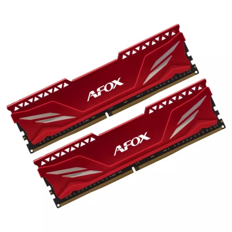 Stalinio kompiuterio DDR4 RAM AFOX 2×16GB 3200MHz CL16 1.35V Nebuferinė XMP2 Raudona