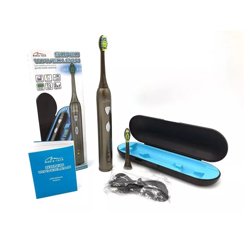 Dantų šepetėlis Media-Tech SONIC WAVECLEAN suaugusiems, rudas