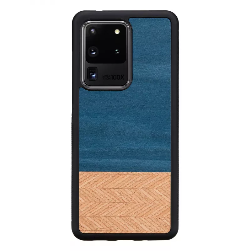 Apsauginis išmaniojo telefono dėklas Man and Wood Galaxy S20 Ultra Denim Juoda