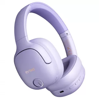 Ausinės MANTA HDP1001PU Rytmo Elegance Purple ant ausų uždedamos, laidinės, modelis HDP1001PU