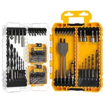 DeWalt 100 vnt. Pozi varžtų rinkinys — tvirtinimo detalių komplektas, įvairių dydžių medienai ir metalui