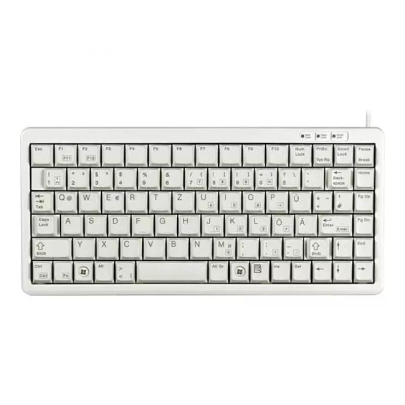 Cherry G84-4100 kompaktiška klaviatūra, šviesiai pilka, USB/PS/2