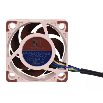 Noctua ventiliatorius NF-A4X20 5V PWM — 40×20 mm, 5 V, 4-pin PWM, 1100–5000 RPM, 9.4 m³/h