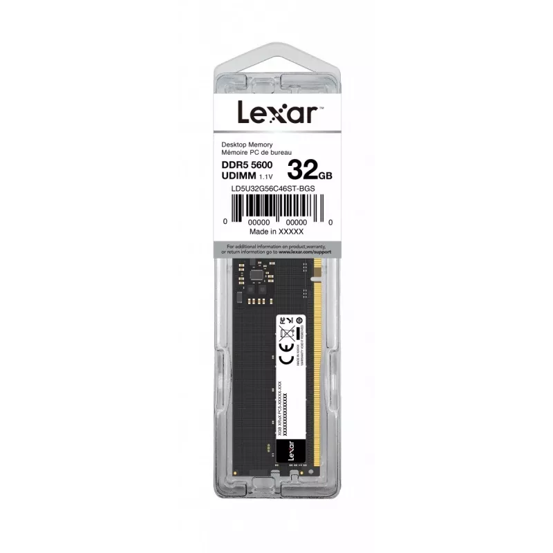 Atminties modulis Lexar LD5U32G56C46ST-BGS 1 x 32 GB DDR5 5600 MT/s ECC SO-DIMM CAS46