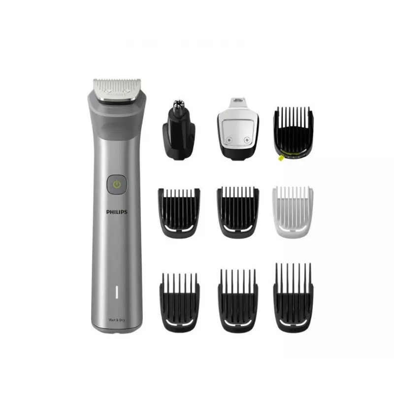 Philips All-in-One Trimmer MG5920/15 Series 5000, Stainless steel, 0.5 mm, 1.6 cm, 1 mm, Beard, Ear, Nose, baterija
