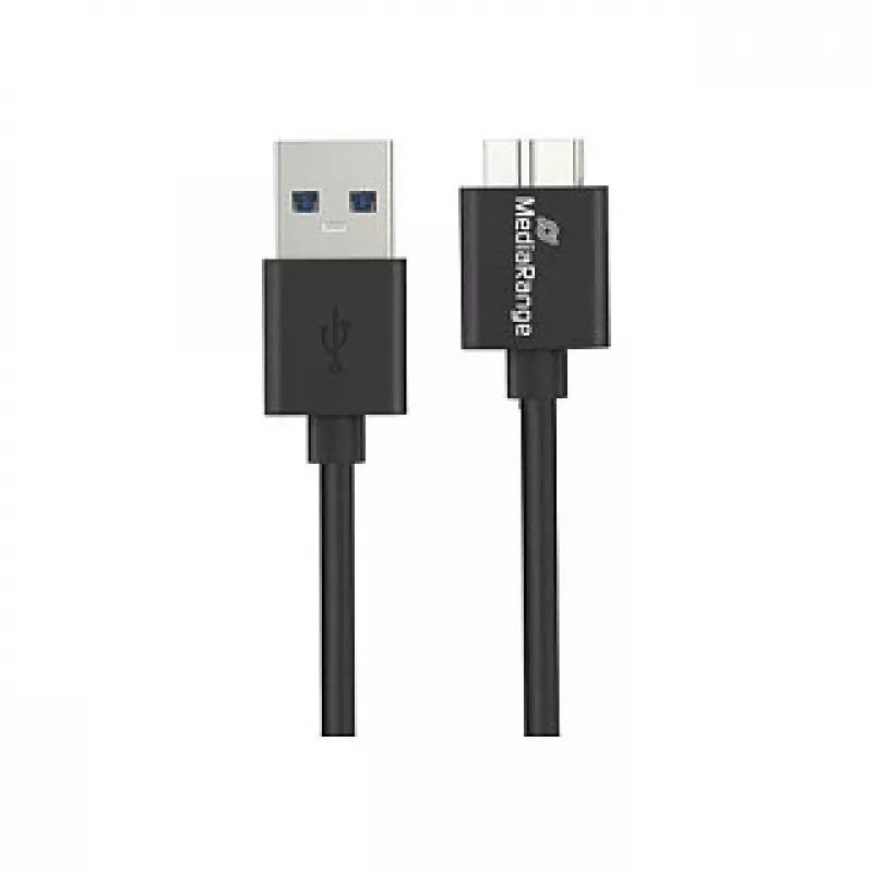 USB laidas MediaRange MRCS240 — USB A į Micro-USB B, USB 3.2 Gen 1 (3.1 Gen 1), 1,8 m, juodas