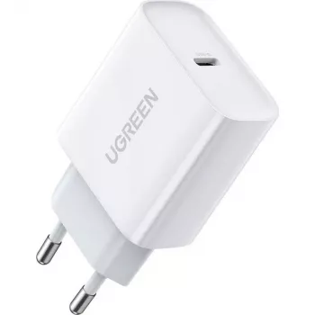 “Ugreen” USB maitinimo tiekimas 3.0, greitas įkrovimas 4.0+, 20 W, 3 A tinklo įkroviklis (baltas)