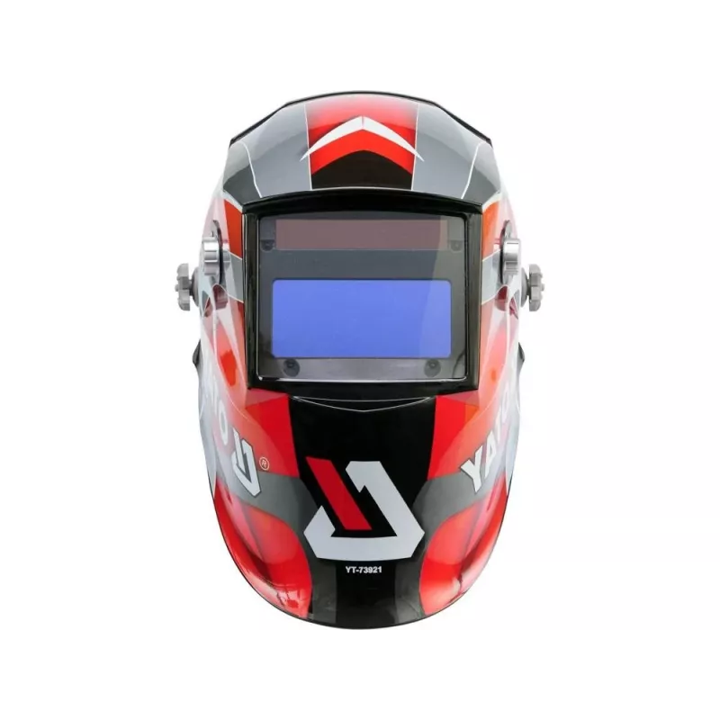 Suvirinimo šalmas YATO YT-73921 su automatiniu tamsėjimo filtru, atspalvis 9–13, PC korpusas, apžvalgos langas 4,3×9,8 cm, baterija 3V