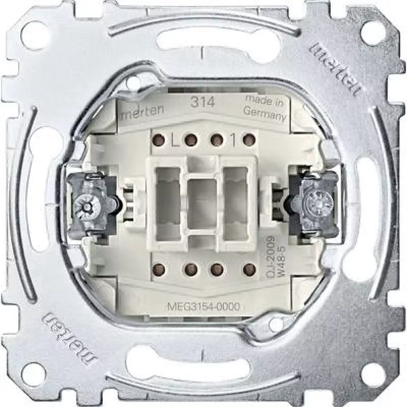 Mygtukinis jungiklis Merten MEG3154-0000, 1P, metalinis, 250 V kintamoji srovė, 10 A