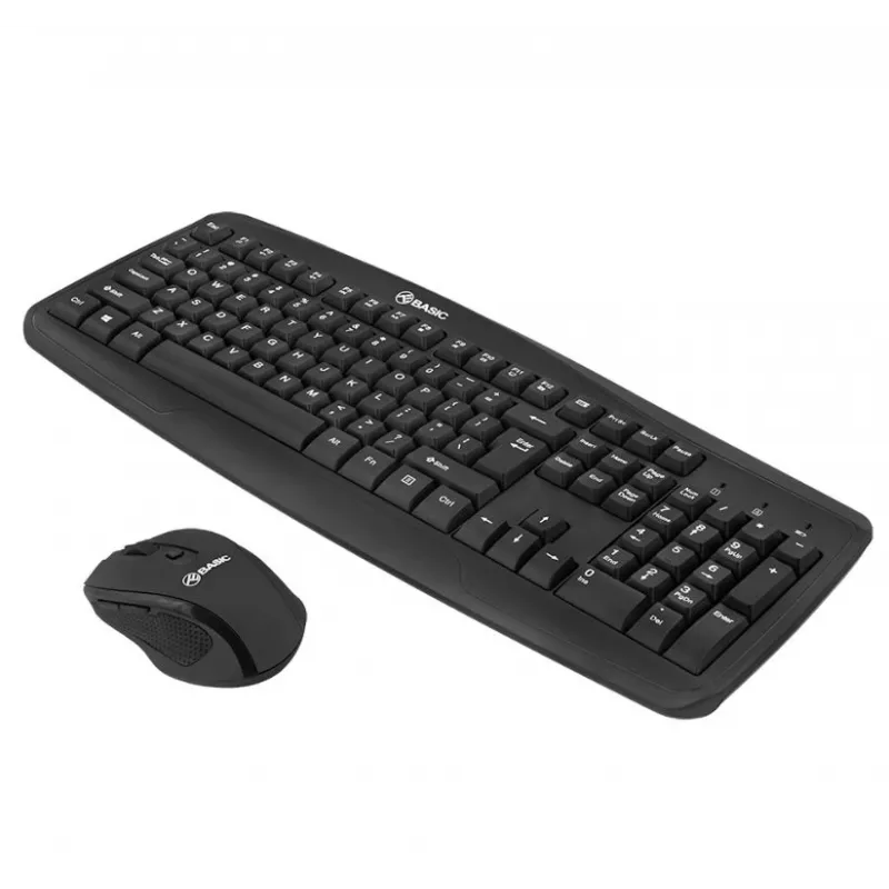 Belaidis klaviatūros ir pelės rinkinys Tellur Basic Juoda — 2,4 GHz, USB imtuvas, kompaktiškas išdėstymas