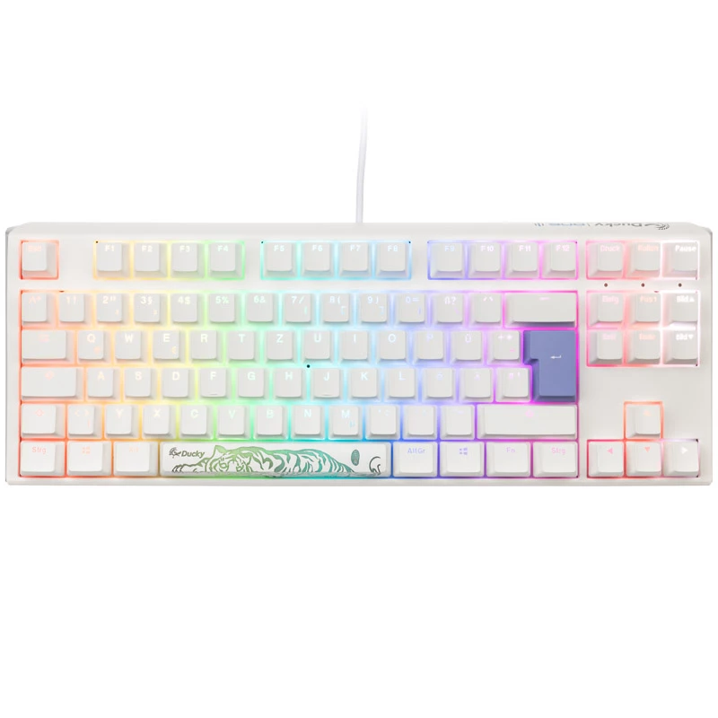 Ducky One 3 Classic Pure Balta TKL žaidimų RGB LED - MX-Brown klaviatūra USB vokiška balta (DKON2187ST-BDEPDPWWWSC1)