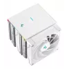 Oro aušintuvas DeepCool AK620 Digital SE White — dvigubi 120 mm ventiliatoriai, 6 šilumos vamzdeliai, PWM, LGA 1700 palaikymas, įmontuotas ekranas