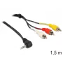 Vaizdo kabelio adapteris DeLOCK 84504 1.5m 3.5mm 3 x RCA Juoda