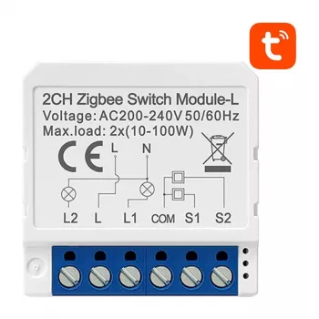 Išmaniojo jungiklio modulis Avatto LZWSM16-W2 ZigBee — nereikalaujantis nulinio laido, montuojamas sienoje relės modulis