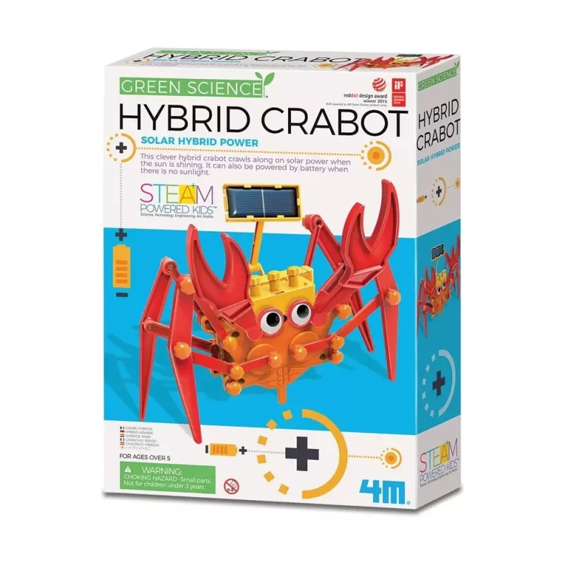 4M Green Science Hybrid Crabot - Solar Galia Crawling Crab Kit - for Kids Ages 5+