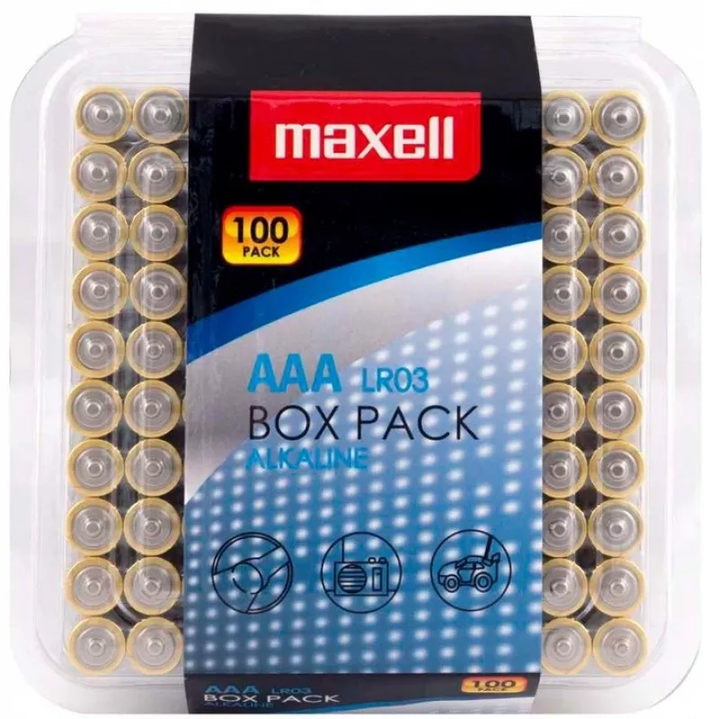 MAXELL šarminė baterija LR03 AAA 1.5V 100 vnt.
