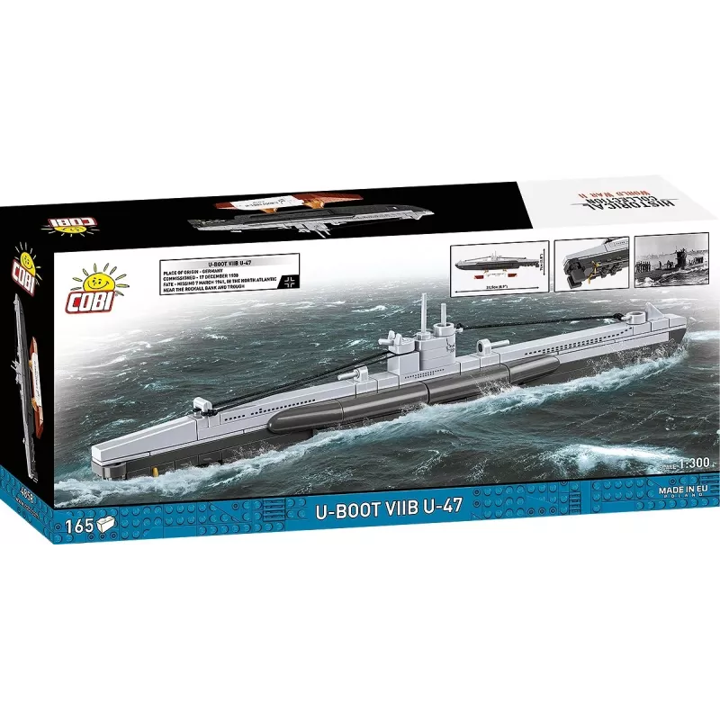 Cobi U-47 T.VIIB 1:300 povandeninio laivo modelio rinkinys