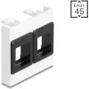 Montažinis rėmelis DELOCK Easy 45 2x Keystone laikikliai 45x45 mm baltas/juodas