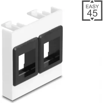Montažinis rėmelis DELOCK Easy 45 2x Keystone laikikliai 45x45 mm baltas/juodas