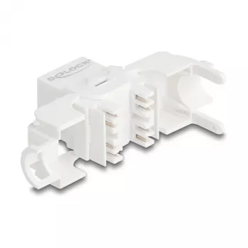 „Keystone“ modulis DELOCK 90722 plokščias RJ-45 baltas, 16×36×20,8 mm