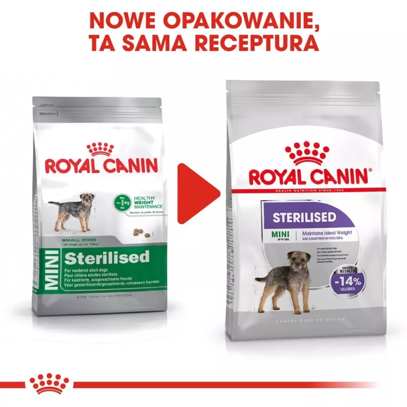 Sausas šunų maistas Royal Canin Mini Sterilised Care — 3 kg, vištiena, sterilizuotoms mažų veislių šunims (5–10 kg), suaugusiems, 30% baltymų
