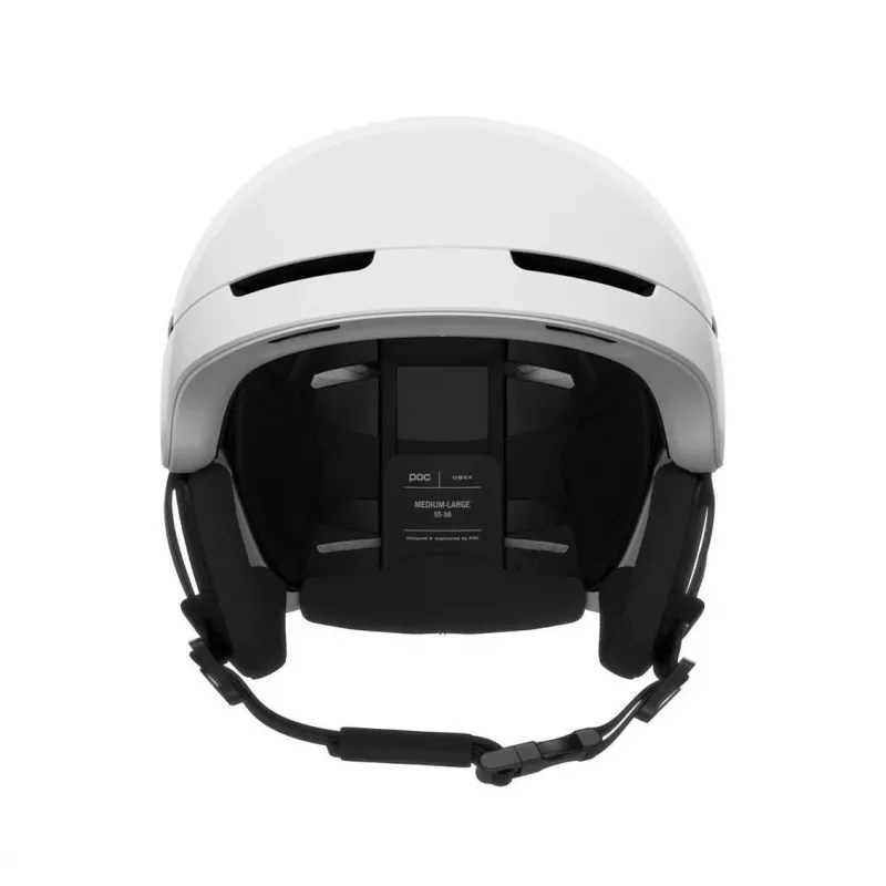 Atviras šalmas POC Obex MIPS — liejimo formoje suformuotas kietas kevalas, M/L (55–58 cm), ABS kevalas, EPS putos, matinis baltas, 500 g